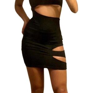 Black Vanity Cutout Mini Dress Leau - large